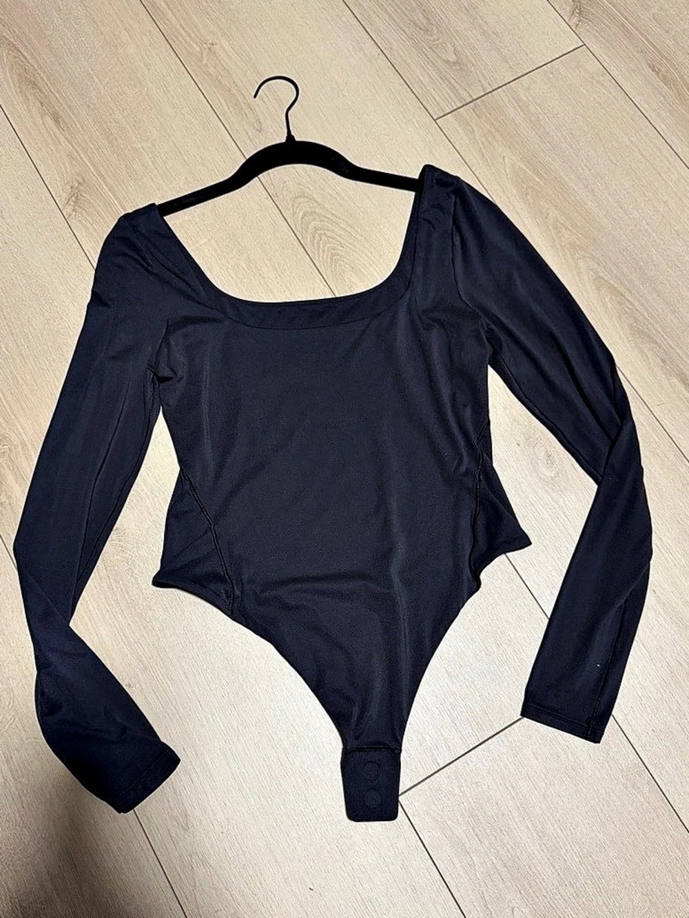 lululemon Wundermost Ultra-Soft Nulu Square-Neck Long-Sleeve Bodysuit Black